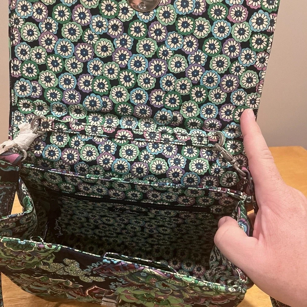 Vera Bradley Blue Rhapsody Julia Bag Turn Lock Top Handle Square NWT Paisley‎